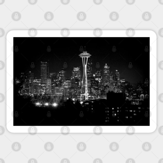 Seattle Night Sticker by kchase